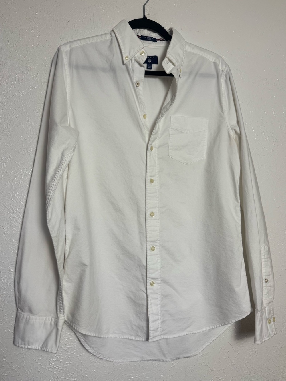 GANT Fitted White Oxford Button Up Shirt